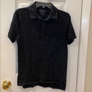 J. CREW Short Sleeve Cotton Polo Shirt Small Gray
